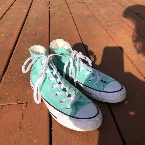 Converse Mint Green High-Top Canvas Sneakers with White Trim Women’s Size 5 1/2 - Picture 2 of 8